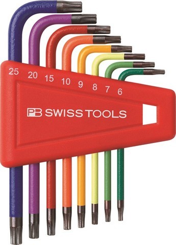 PB STIFTSLEUTELSET 410H. 6-25 RB RAINBOW TORX 6-25mm 8-dlg. KORT
