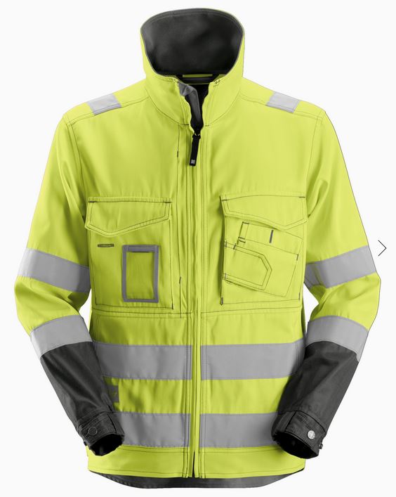 WORK JACKET UNINSULATED HIGH-VISIBILITY KL3 1633-6674 YELLOW/GREY SIZE: XL