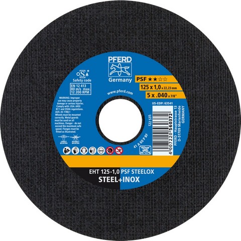 DOORSLYPSCHIJF EHT 125x1,0 A60P PSF-INOX (ORANJE) (+) (25) 61721100 / 560372