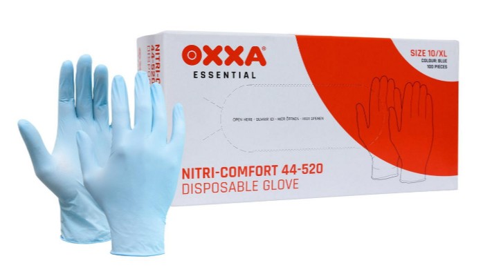 PACK of 100 Nitrile Disposable Gloves Size 8 Blue, Unpowdered M-SAFE 4525
