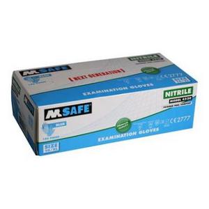 PAK a 100 NITRIL WEGWERPHANDSCH. MAAT 9 BLAUW, ONGEPOEDERD M-SAFE 4525
