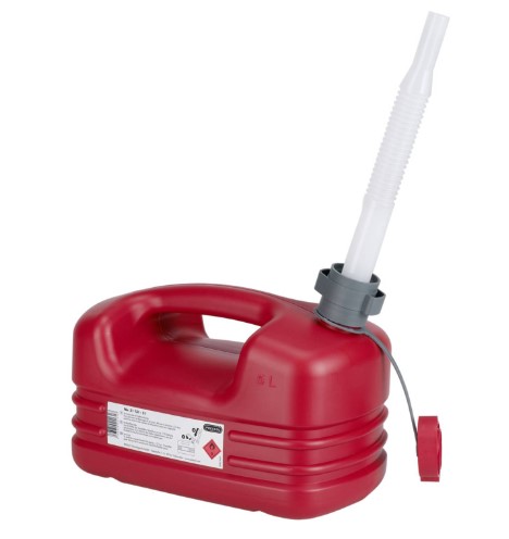 JERRYCAN 5L PE  (BENZINE+DIESEL) ROOD 