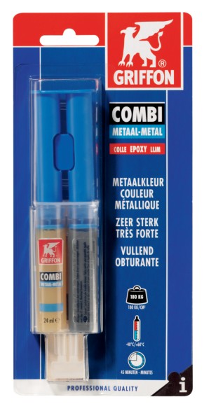 BISON KOMBI METAAL 24ml. ijzersterke metaalkleurige 2k epoxylijm 6304058 