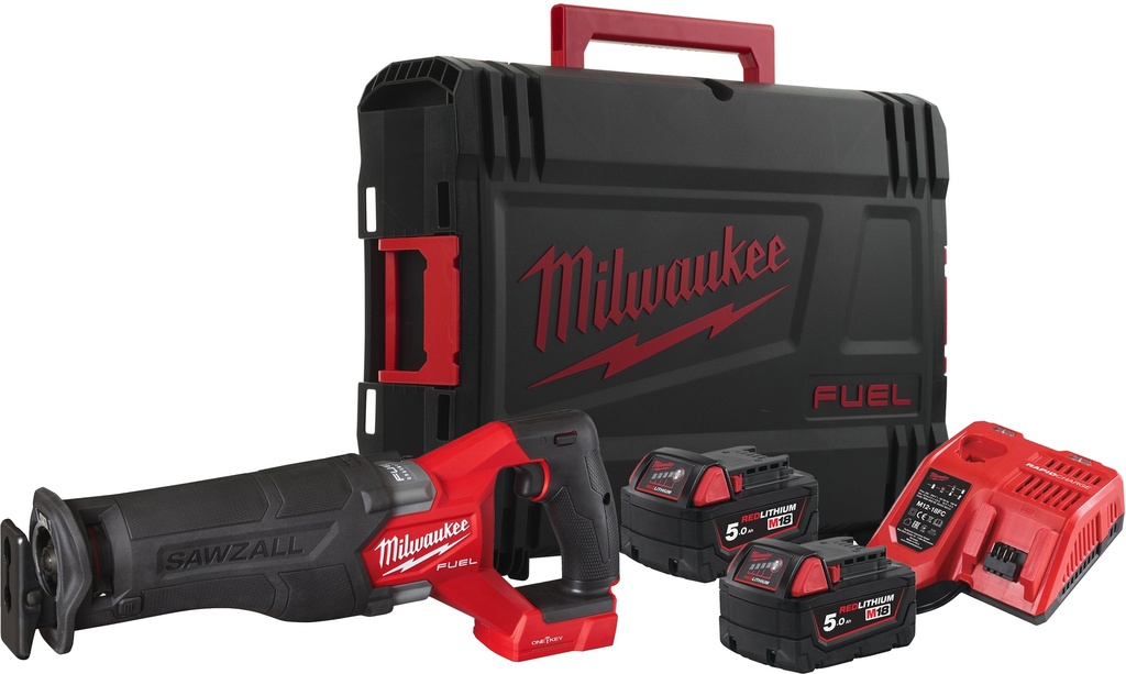 BATTERY RECIPROC SAW M18 ONEFSZ-502X +2x BATTERY 18V 5.0Ah + CHARGER + HD BOX