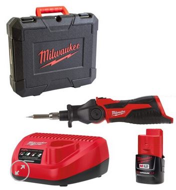 MILWAUKEE 12V SOLDEERBOUT M12 SI-201C 1X ACCU 12V 2,0Ah + LADER + KOFFER