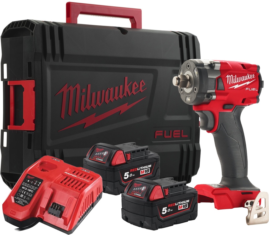MILWAUKEE 18V SLAGM.SL. M18FIW2F12-502X + HD-BOX + QUICK CHARGER + 2X 18V 5.0Ah BATTERY