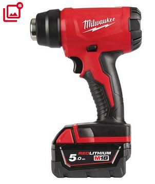 MILWAUKEE 18V WARMTEPISTOOL M18 BHG-502C + KOFFER + SNELLADER + 2X 18V 5,0Ah ACCU