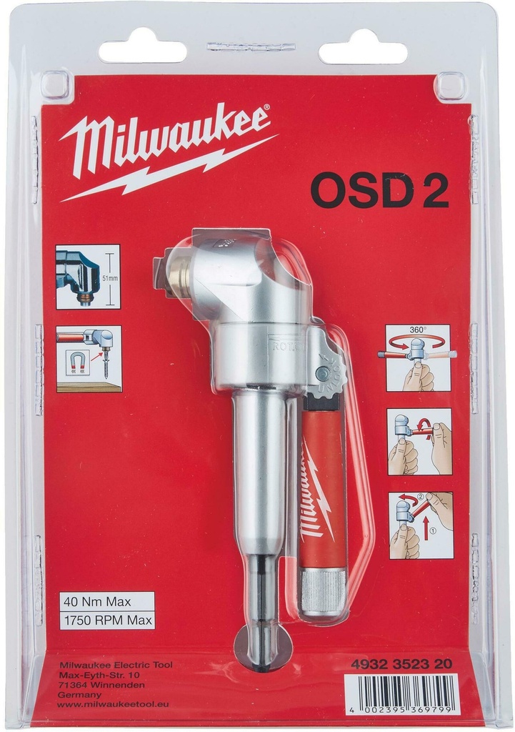 MILWAUKEE OSD2 HAAKSE BITHOUDER MET HANDGREEP 4932352320 