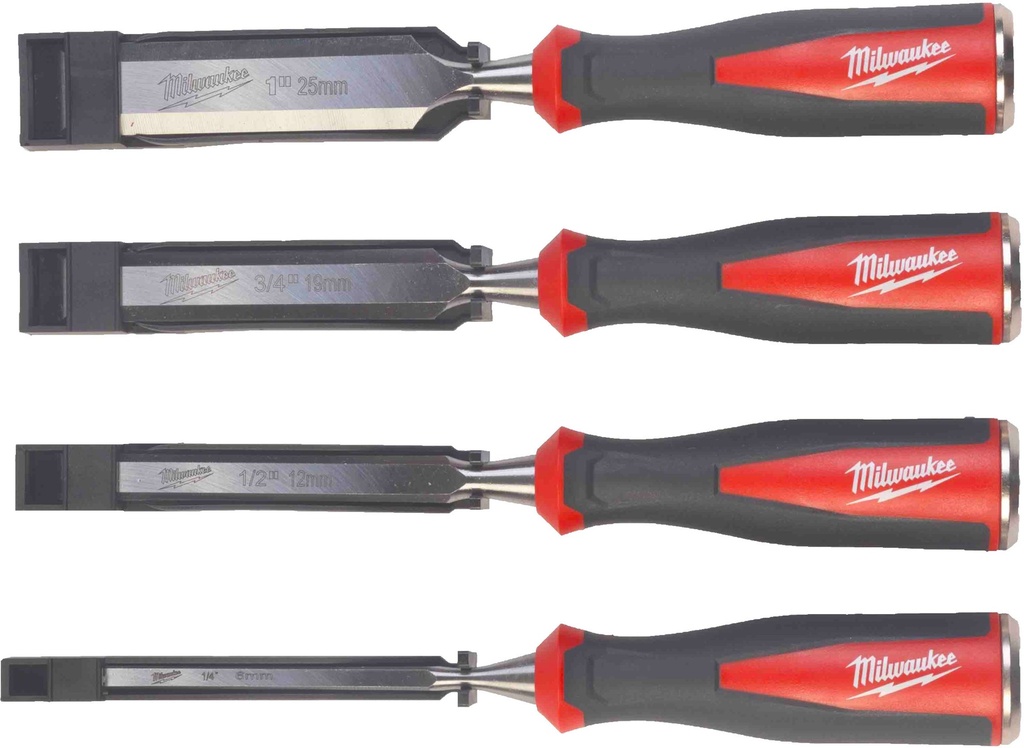 MILWAUKEE STEEKBEITELSET HOUT 4-Delig 4932479897