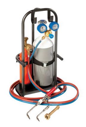 LASSET PROPAAN GLOOR + BRANDERS INCL. ZUURST.+PROPAAN +FRAME EN TOEBEHOREN