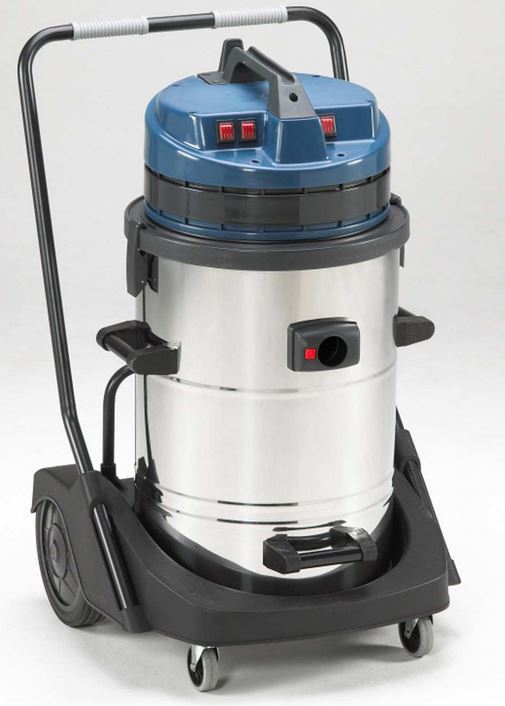 NEVADA 640 DUST/WATER VACUUM CLEANER 3600W 230V 3x MOTOR 1200W 510m3/h 78L Stainless Steel