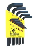 BONDHUS STIFTSLEUTELSET 6-KANT INCH 0,05 + 1/16"-3/8" HLX13S