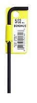 BONDHUS HAAKSE STIFTSLEUTEL 6-KANT 9/64" L= 101mm 715908 