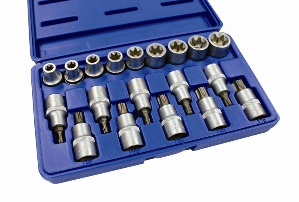 TORX(BIT)DOPPENSET 19-D 1/2" AT091127A TORXBITDOP T20-T70 EN TORXDOP E10-E24