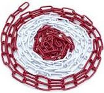 MTR STALEN KETTING ROOD/WIT 6mm 
