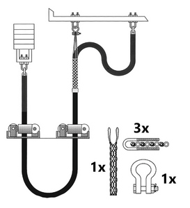 OPHANGSET T.B.V. CC15 LIFTBALANS KETTING INCL. U-BOUT/HARPSLUITING/CABLEGRIP 420IK1500
