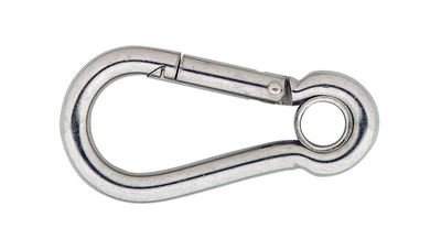 KARABIJNHAAK RVS A4 6x60 MET VAST OOG 