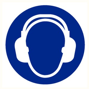 HEARING PROTECTION REQUIRED STICKER 200mm