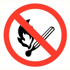SMOKING AND OPEN FIRE STICKER REF. Ø50mm VINYL