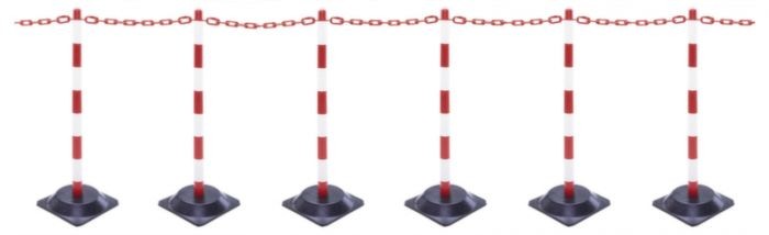CHAIN ​​STAND SET M/6 U-STANDS L=10MTR H 780mm RED/WHITE