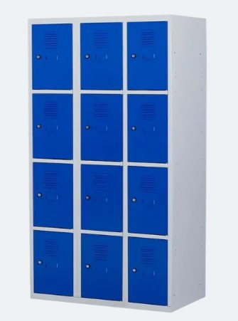 LOCKER CABINET LKP 215 H1800xW900xD500mm CABINET RAL 7035/DOORS RAL 5010 WITH CYLINDER LOCK