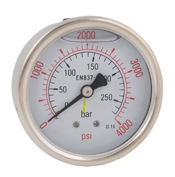 MANOMETER RVS 0-12B D=63mm 1/4" ACHTER GLYCERINE GEVULD 2038-8534 2038-8534