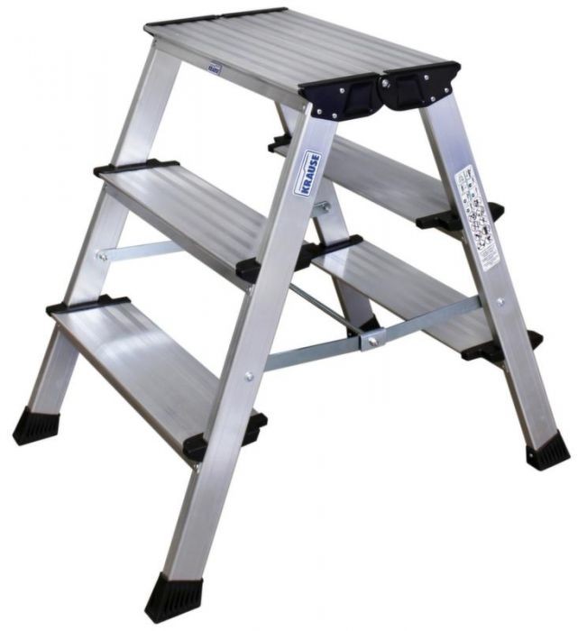 MOBILE FOLDING LADDER ALUMINUM 2X3TR 4x SPRING-HANDED WHEELS