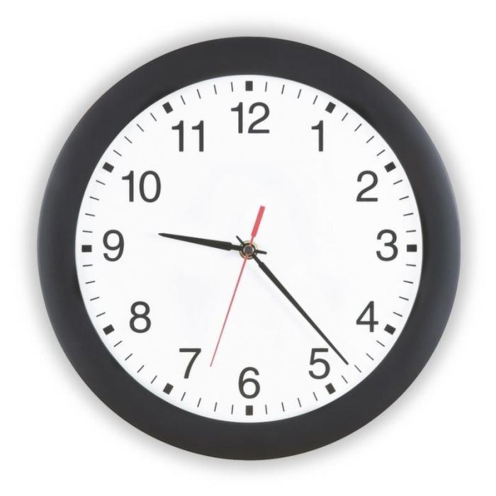 WALL CLOCK Ø300mm WIRELESS WHITE HOUSING BLACK