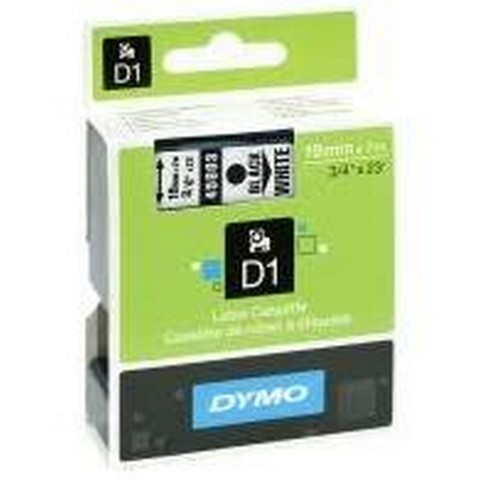 DYMO CASS. 19mm D1 BLACK/CLEAR ROLL 7MTR 45800
