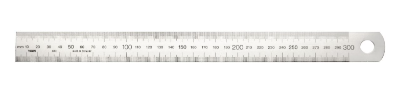 Stainless steel ruler 200x13x0.5 Graduation 1-SIDE 1MM = 1-SIDE 0.5MM