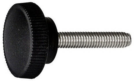 SERRATED KNOB BLACK 710-M6x30 EXTERNAL KNOB DIAMETER 22mm