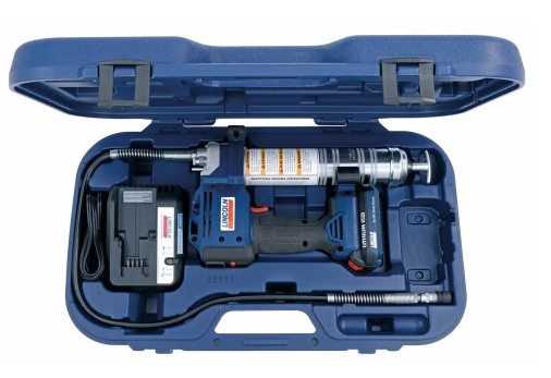 LINCOLN CORDLESS GREASE GUN 1882-E 20V-Li COMPLETE WITH CASE, 1 BATTERY AND CHARGER