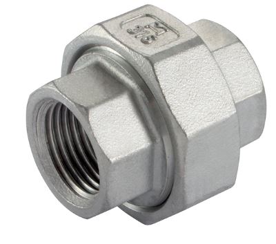 COUPLER 3-PIECE stainless steel internal/internal 1/4" HU-14