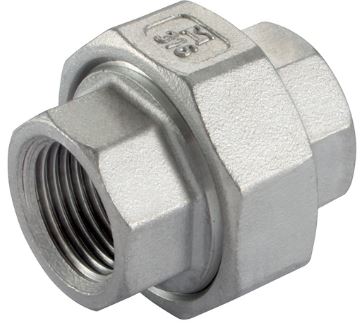 STAINLESS STEEL 3-PIECE HEAD. 3/8" bi-bi BSPT-BSP stainless steel AISI 316 3DLG340 HU-38