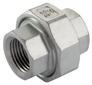 STAINLESS STEEL 3-PIECE HEAD. 1.1/4" bi-bi BSPT-BSP stainless steel AISI 316 3DLG340 HU-114