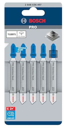 KAART a 5 DEC.ZAAGBLADEN T118 EFS RVS 1,5-4mm L=83mm