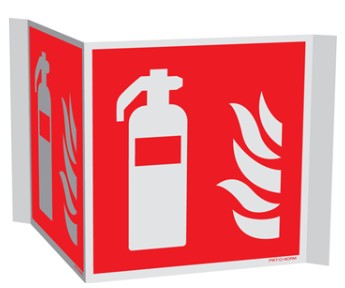 SIGN "FIRE EXTINGUISHER/FLAME" 400x200MM PANORAMIC PVC
