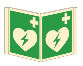 BORD "AED" 200X400MM PANORAMISCH PVC