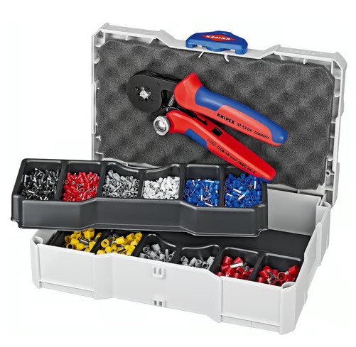 KNIPEX KRIMPTANG SET 97 90 09 ADEREINDHULS 0,08-10 +16MM2 TANG = 9753-04