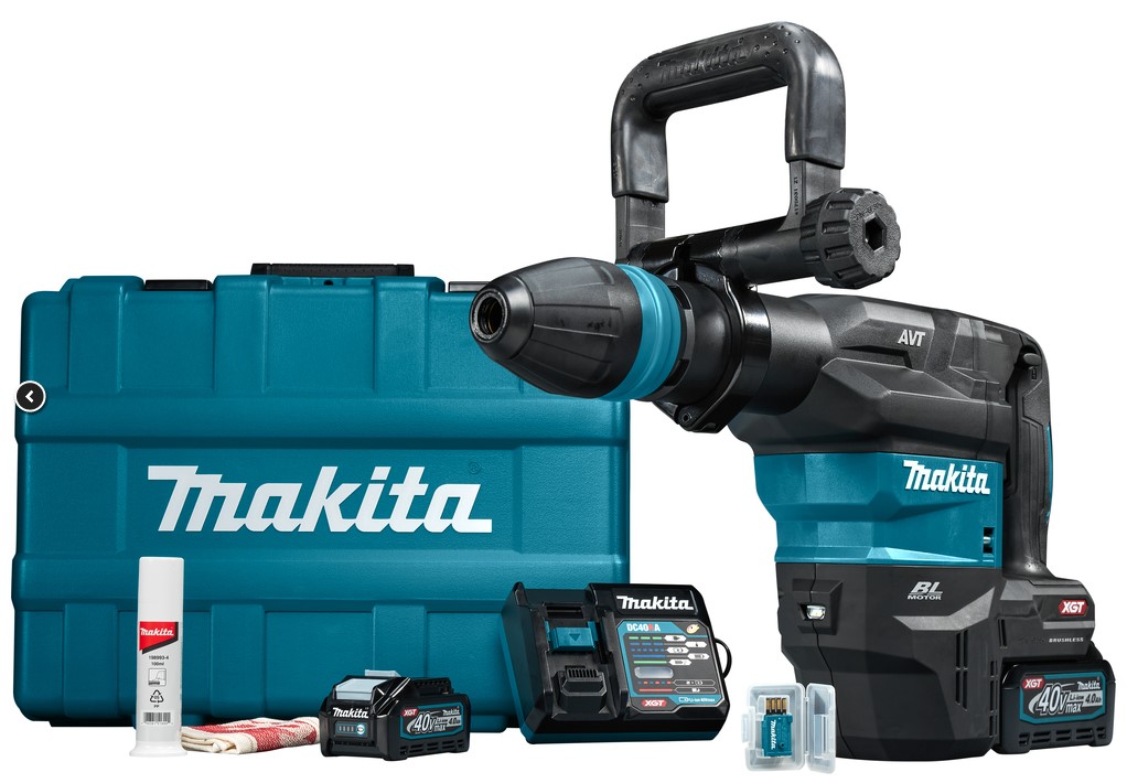 CORDLESS BREAKER HAMMER HM001GM205 MAX M 2X40V 4.0AH AND CHARGER AND AWS IN M-BOX