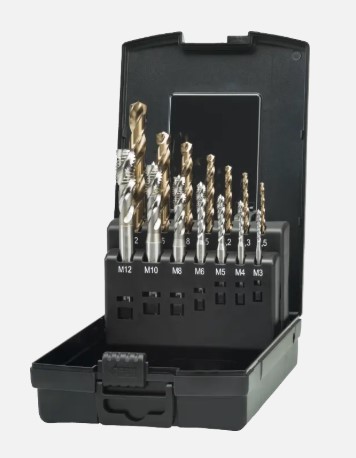 THREAD CUTTING SET UNI HSS-E M3 to M12 + DRILLS 29.260.3360