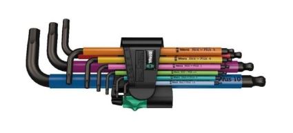 WERA INBUSL.SET 950SPKL/9 SM N SB 1,5-10 BLACKLASER RAINBOW 05073593001