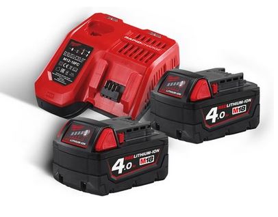 MILWAUKEE ACCUPACK TYPE M18 NRG-402 2x ACCU 4,0Ah + LADER M12-18 FC