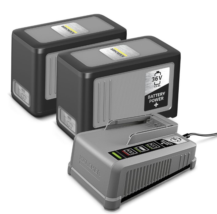 STARTERSET 2 X ACCU 36V 7,5Ah EN LADER 