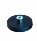 MAGNEET D=31mm H=6mm   DRAADBUS  INW.M4 NEODYMIUM M/RUBBER  TREKKRACHT 8,9KG
