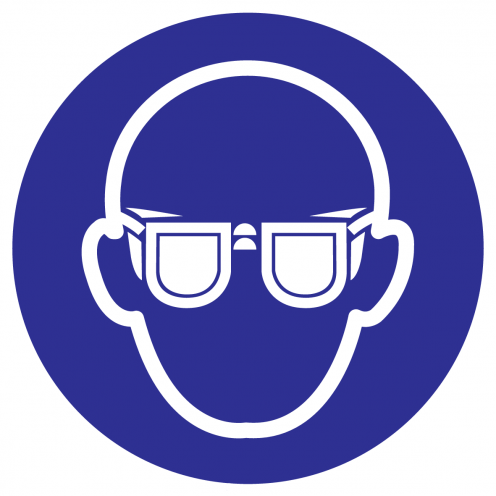 BORD ALU 200mm 3412.J8 "OOGBESCHERMING VERPLICHT" 