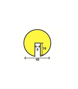 STOOTBAND B 1MTR GEEL/ZWART AFM40x8X19mm PO ZELFKLEVEND