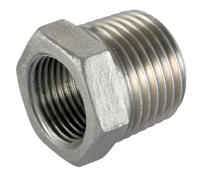 LIGHT. NIPPLE STAINLESS STEEL - 3/4"-3/8" male/female BSPT-BSP RB-34-38