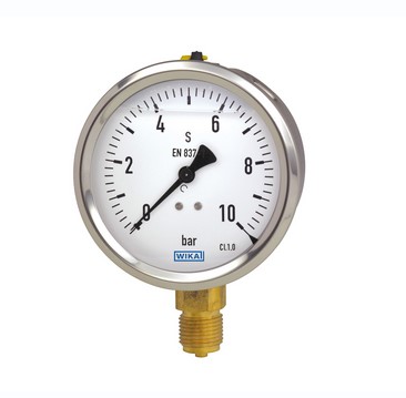 WIKA MANOMETER STAINLESS STEEL/BRASS 213.53.063 G 1/4" REAR CONNECTION 0-160 BAR