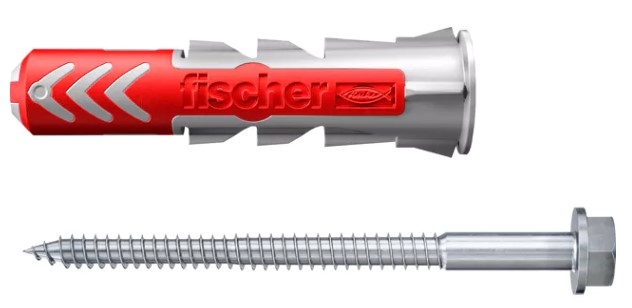 STUKS FISCHER PLUGGEN DUO-POWER 10x50 CPL MET VEILIGH. SCHROEF (VERP : 25)